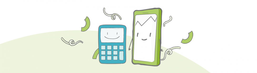 Illustration von einem Taschenrechner und einem Smartphone
