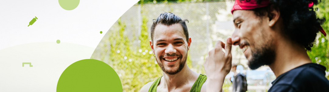 two young laughing and talking