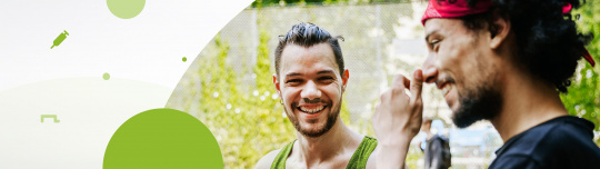 two young laughing and talking