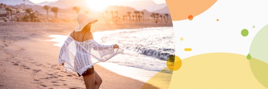 women with heat dancing at the beach