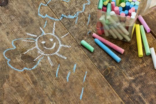 Childrens chalk drawing