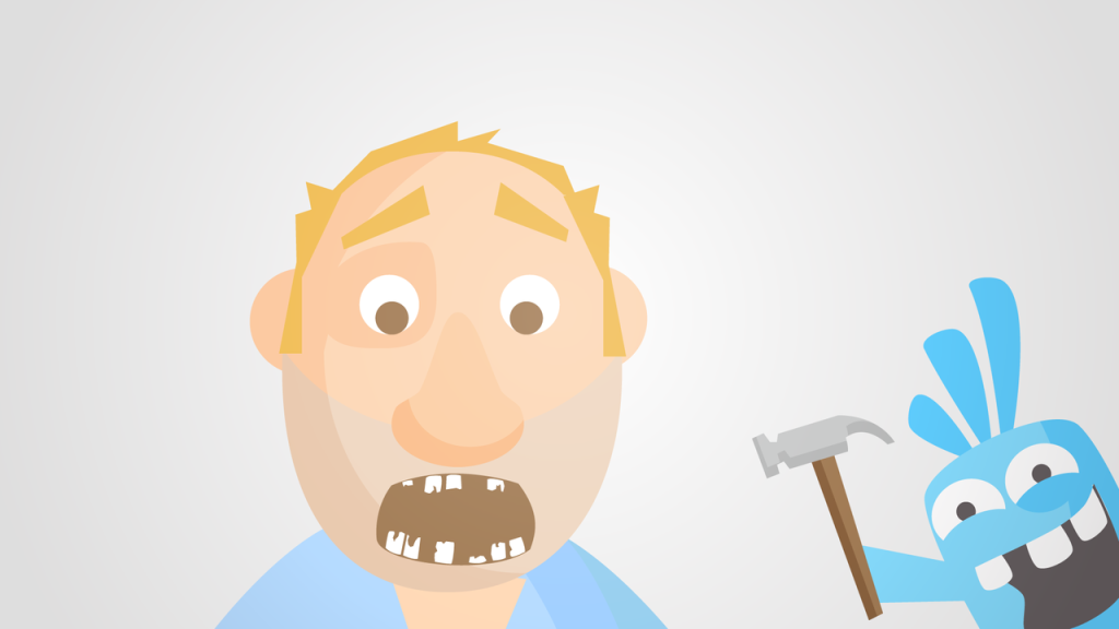 Illustrated image of shattered and damaged teeth